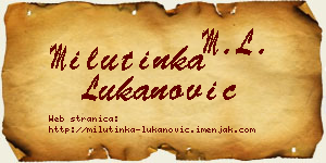 Milutinka Lukanović vizit kartica